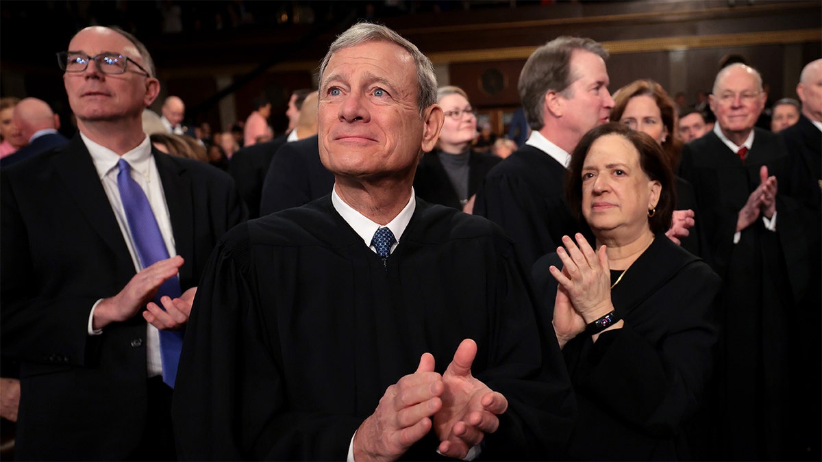 Chief Supreme Court Justice John Roberts attends President Donald Trump's remarks to a joint session of Congress on March 4, 2025, at the U.S. Capitol in Washington, D.C. (Photo by Win McNamee/Getty Images)